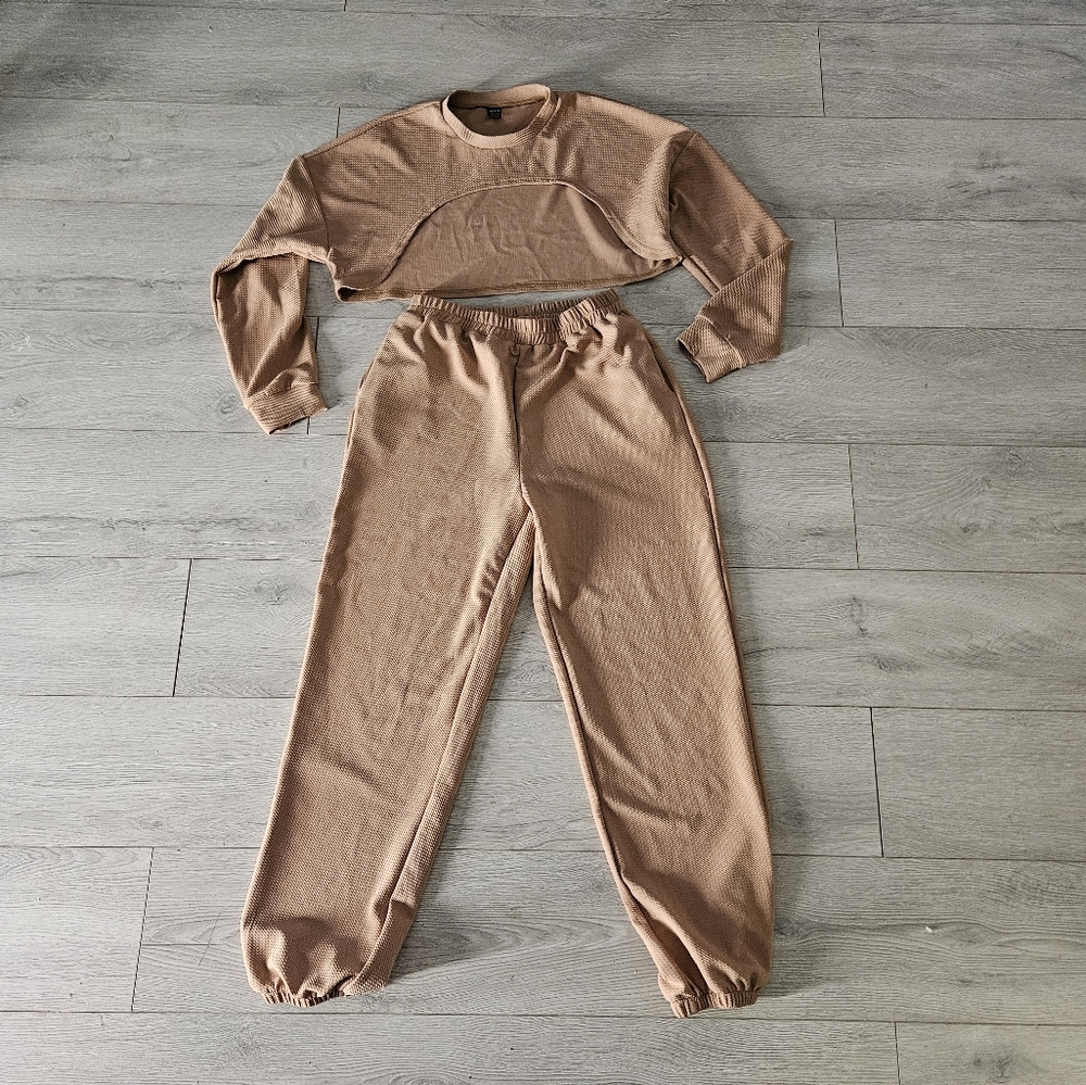 Tan Two-Piece Shein Lounge Set